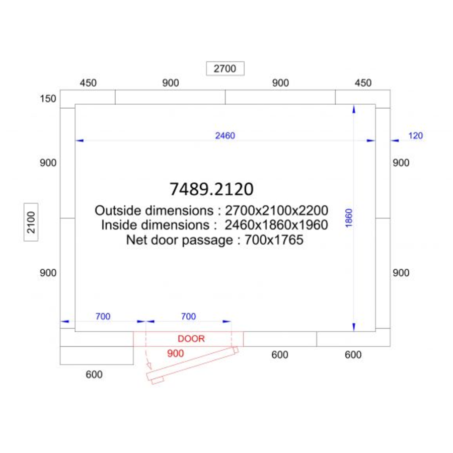 Chambre Froide  Négative  | 270x210x220 cm | -10/-20 degrés