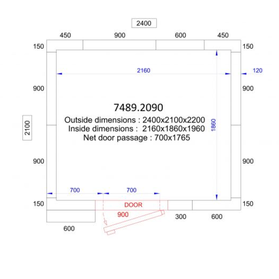 Chambre Froide  Négative  | 240x210x220 cm | -10/-20 degrés