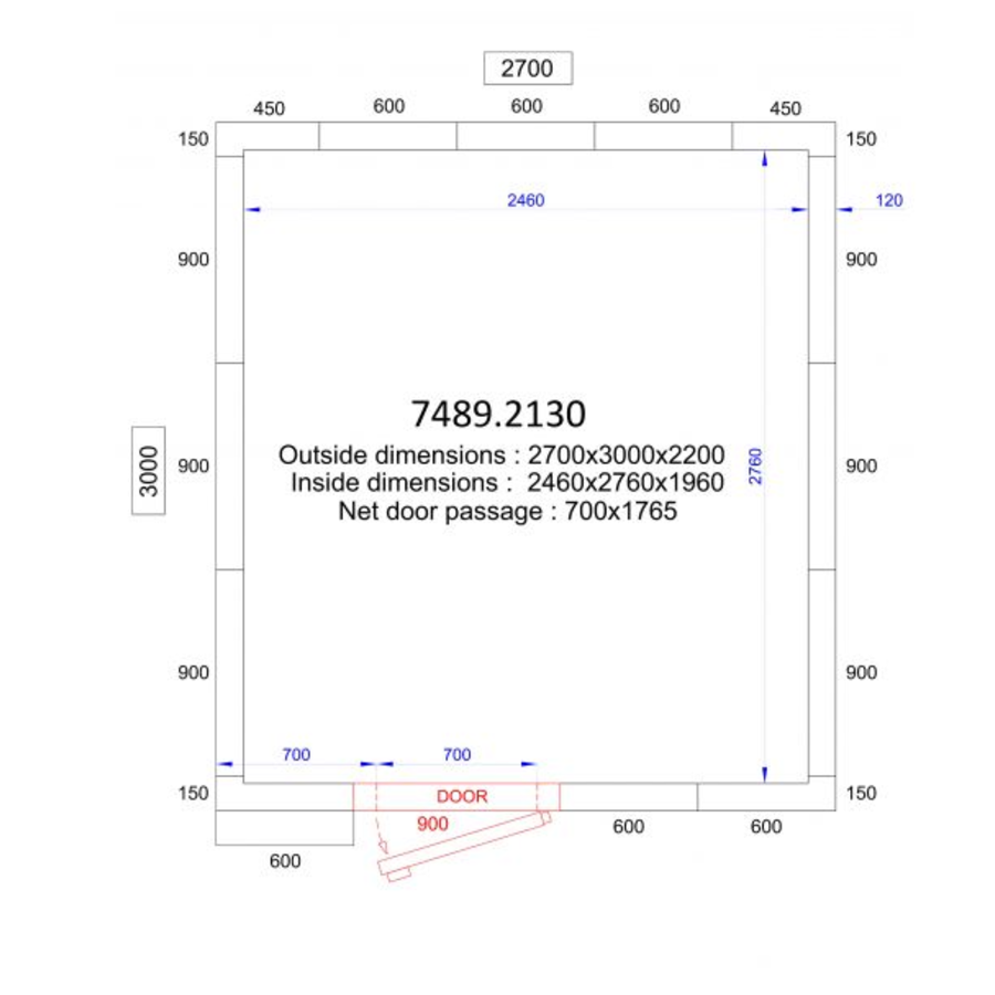 Chambre Froide  Négative  | 270x300x220 cm | -10/-20 degrés