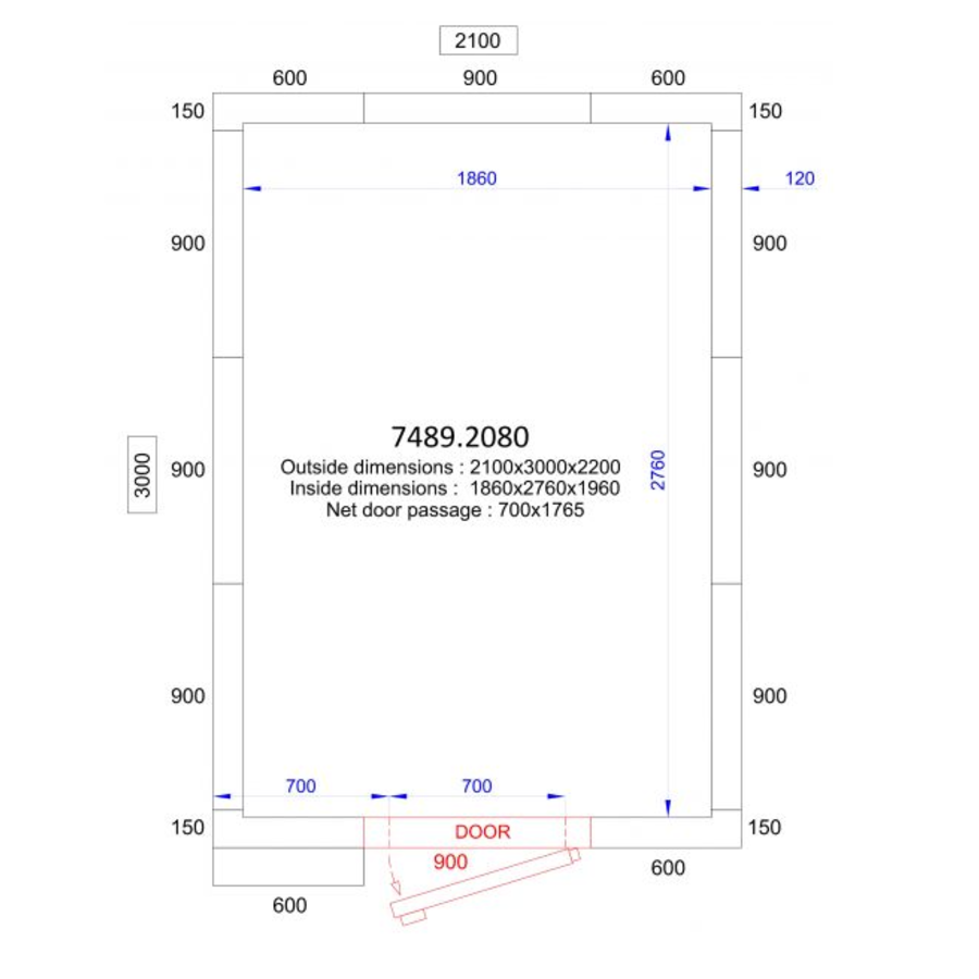 Chambre Froide  Négative  | 210x300x220 cm | -10/-20 degrés