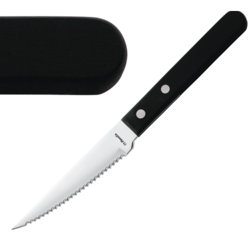  Amefa Couteau à steak manche noir | 21,7cm | Lot de 12 