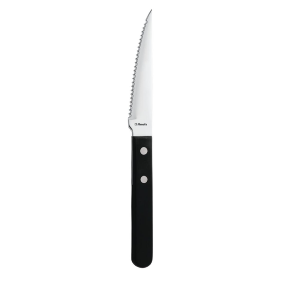 Couteau à steak manche noir | 21,7cm | Lot de 12