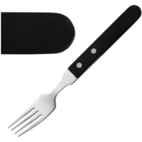 Fourchette à steak manche noir | 19,6 cm | Lot de 12