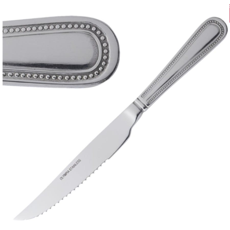 Couteau à viande Bead inoxydable 18/0 226(l)mm par boîte : 12