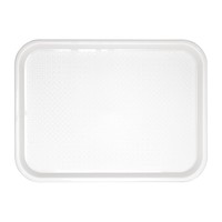 Plateau self-service en plastique blanc | 30x41cm