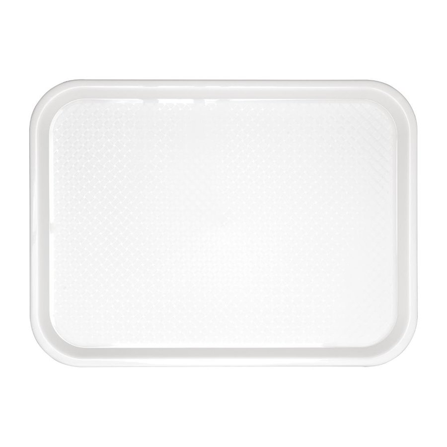 Plateau self-service en plastique blanc | 30x41cm