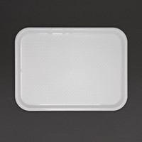 Plateau self-service en plastique blanc | 30x41cm