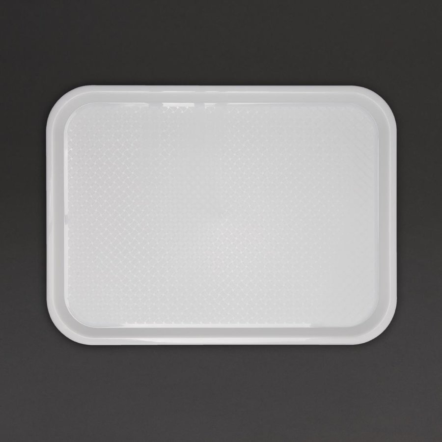 Plateau self-service en plastique blanc | 30x41cm