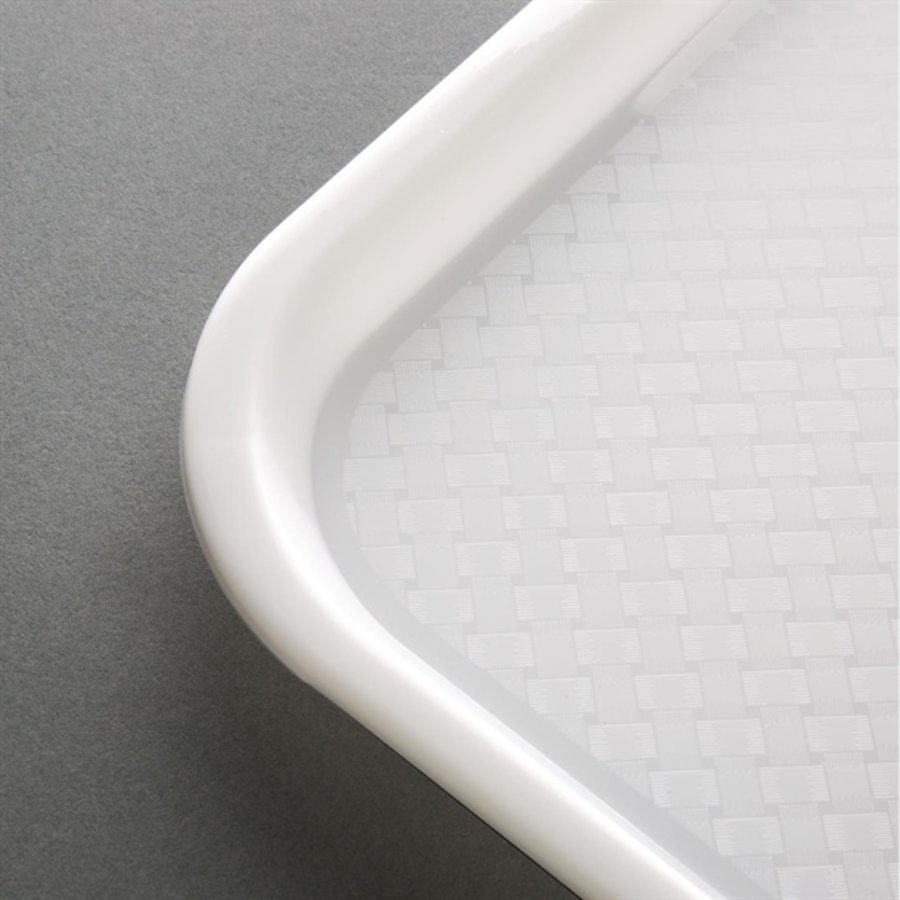 Plateau self-service en plastique blanc | 30x41cm