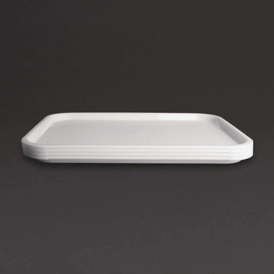 Plateau self-service en plastique blanc | 30x41cm