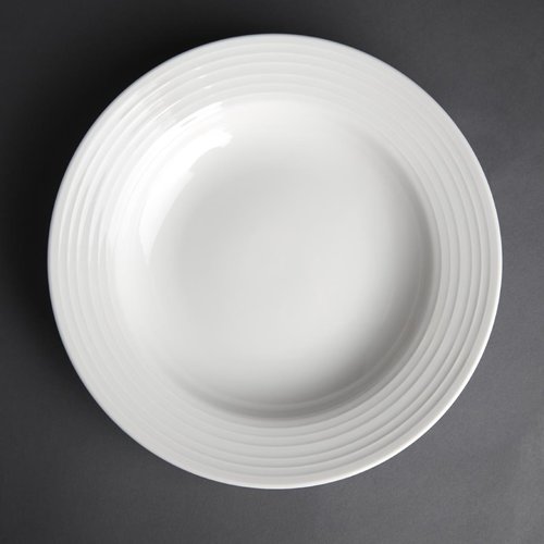  Olympia Assiettes à pâtes Linear 230(Ø) mm Lot de 12 