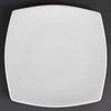 Olympia Assiettes carrées bords arrondis blanches | 270mm | Lot de 6