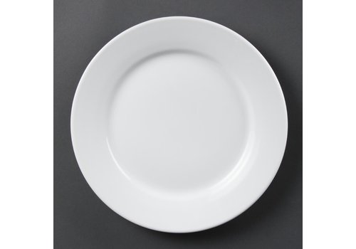  Olympia Assiettes à bord large blanches Olympia 250mm, lot de 12 