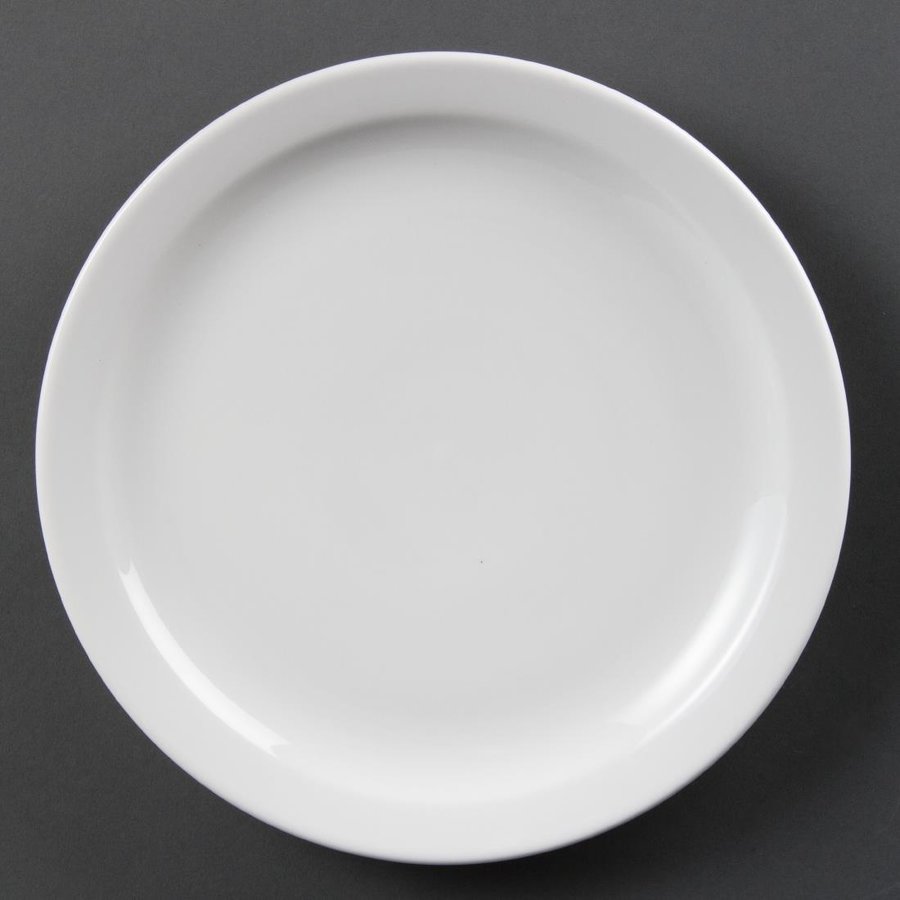 Assiettes à bord étroit blanches l Lot de 12