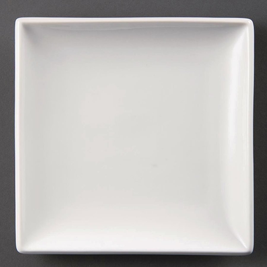 Assiettes carrées blanches 295mm l Lot de 6