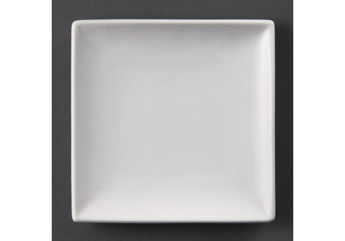  Olympia Assiettes carrées blanches | 140mm | Lot de 12 