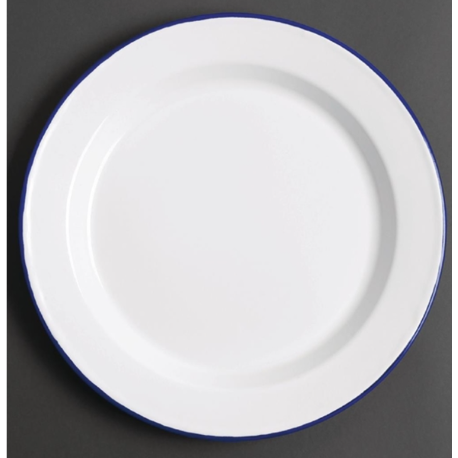 Assiette plate en acier émaillé 245mm | Lot de 6