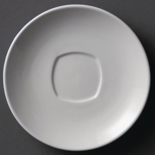  Olympia Soucoupe pour tasse carrée arrondie blanche | 150mm | Lot de 12 
