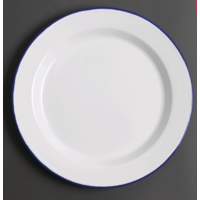 Assiette plate en acier émaillé 300mm | Lot de 6