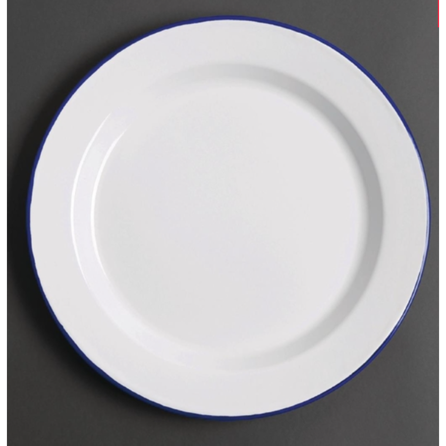 Assiette plate en acier émaillé 300mm | Lot de 6