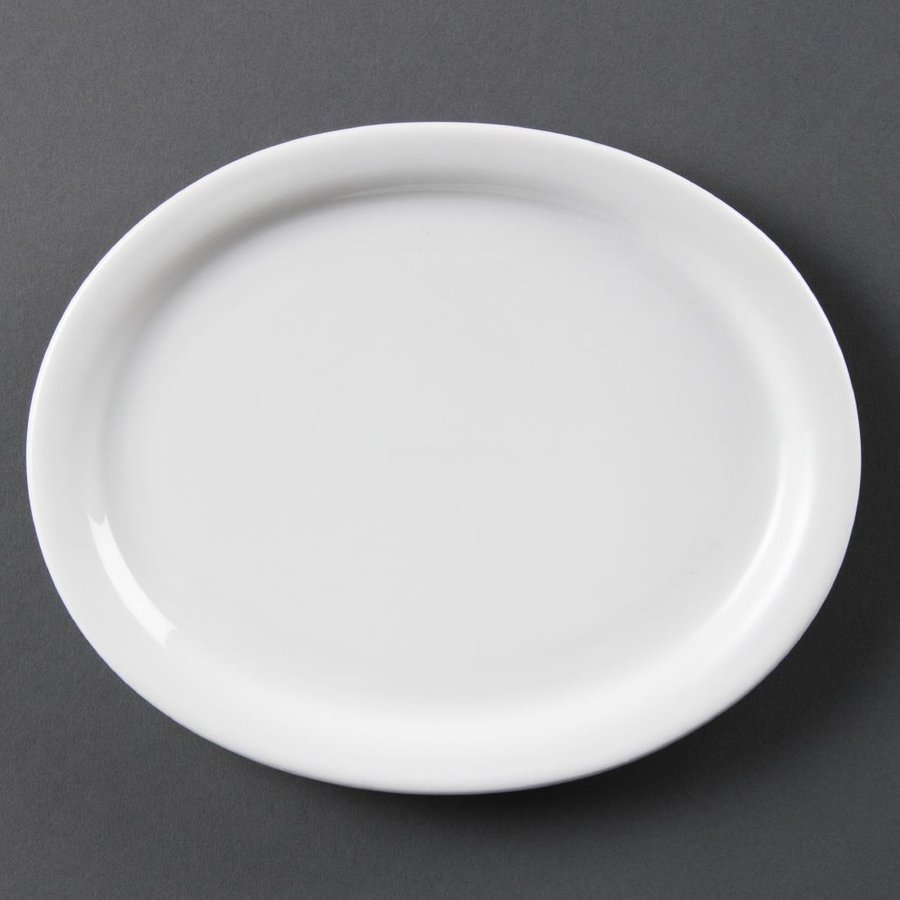 Assiettes ovales blanches | 204mm | Lot de 6