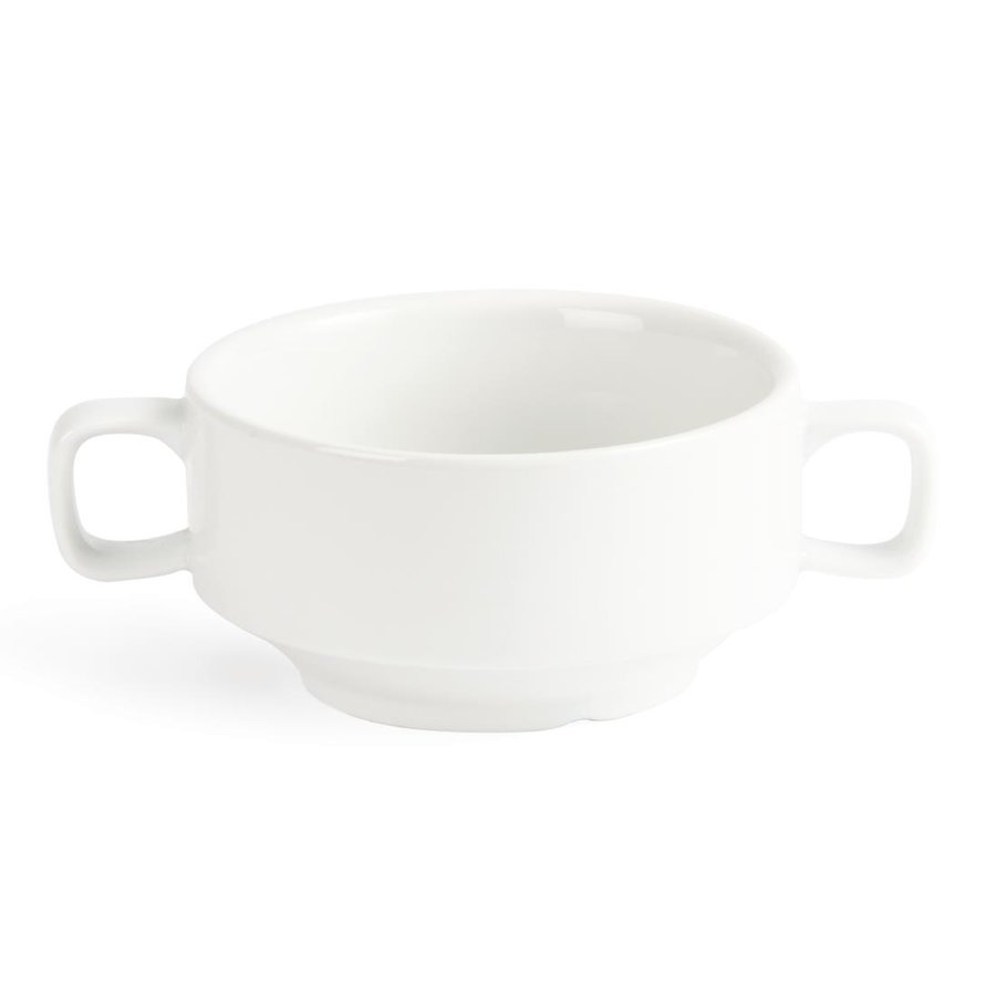 Bol à soupe avec anses blancs 115mm l Lot de 6