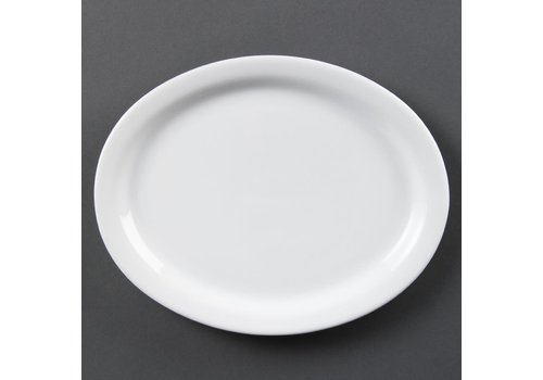  Olympia Assiettes ovales blanches | 250mm | Lot de 6 