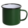 Olympia Mugs en acier émaillé vert et noir 350ml | Lot de 6