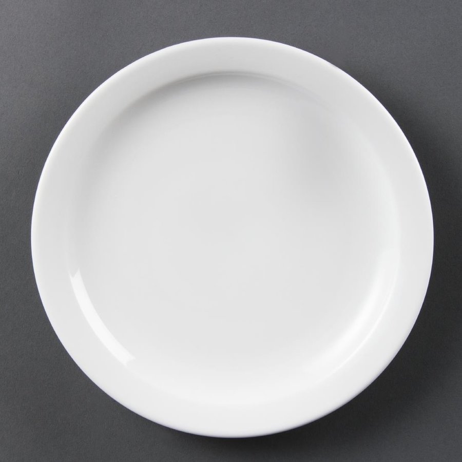 Assiettes à bord étroit blanches 202mm l Lot de 12