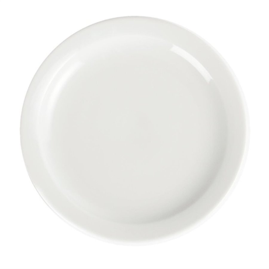 Assiettes à bord étroit blanches 202mm l Lot de 12