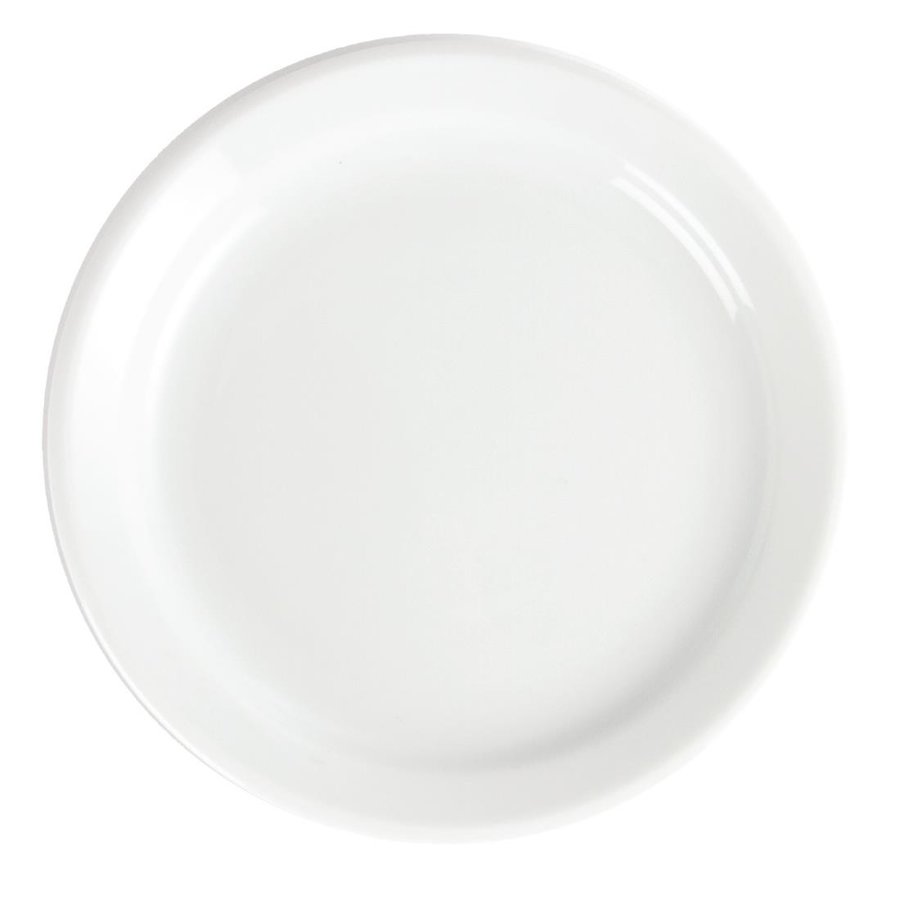 Assiettes à bord étroit blanches 180mm l Lot de 12