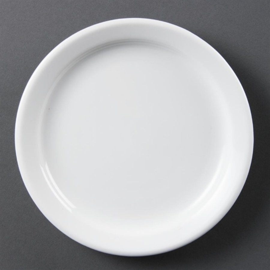 Assiettes à bord étroit blanches 180mm l Lot de 12