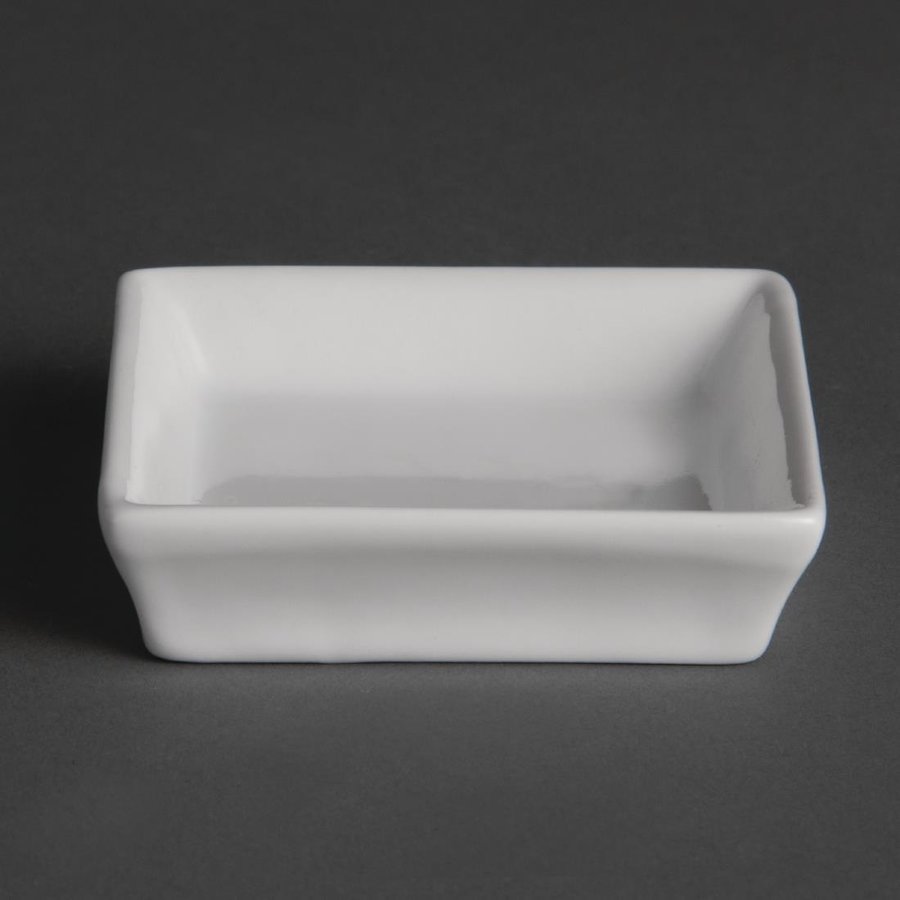 Mini plats carrés blancs | 80mm | Lot de 12