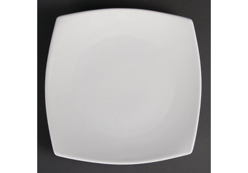  Olympia Assiettes carrées bords arrondis blanches 240mm l Lot de 12 