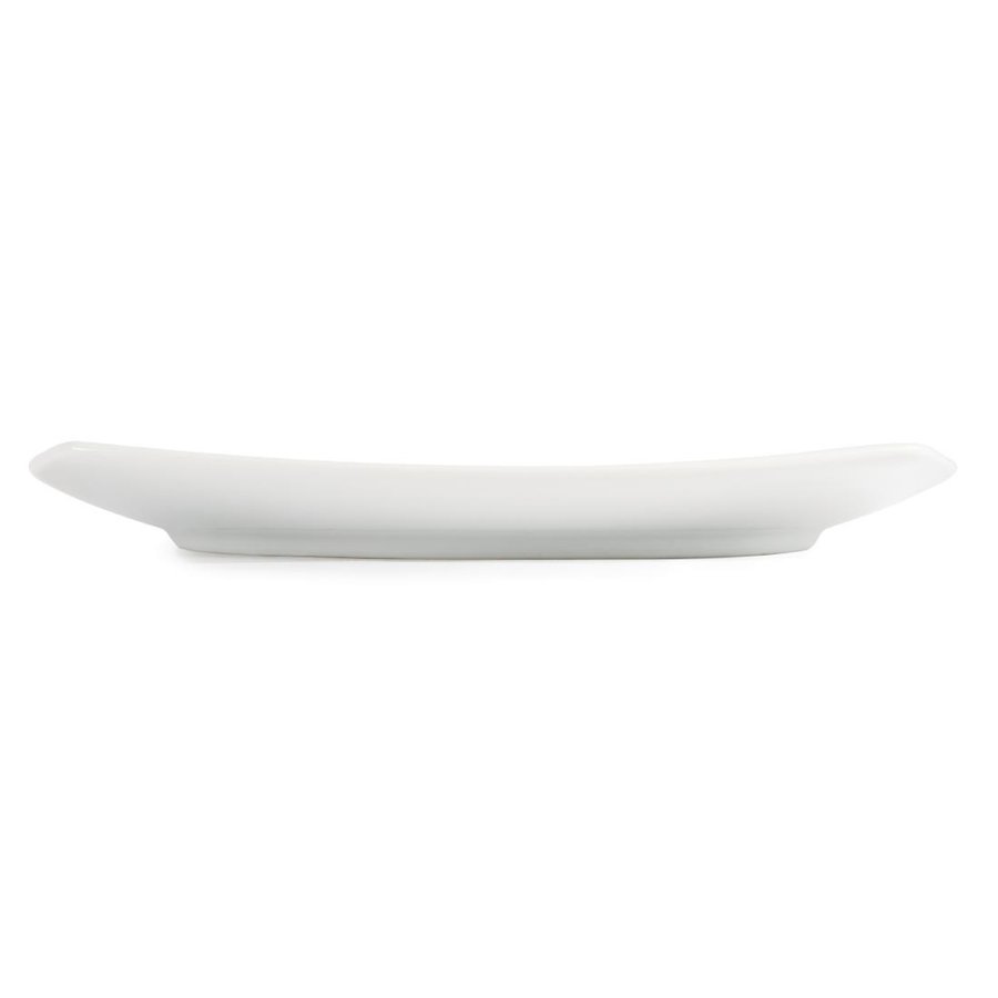 Assiettes carrées bords arrondis blanches 240mm l Lot de 12