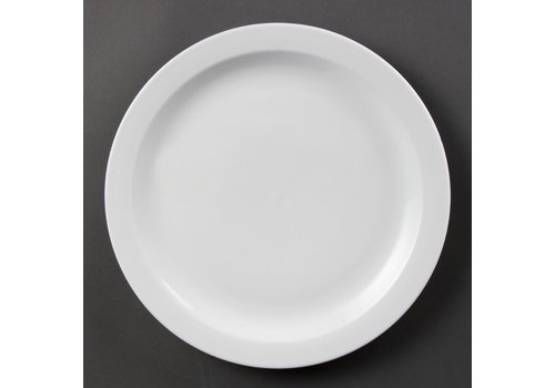  Olympia Assiettes à bord étroit blanches 280mm l Lot de 6 