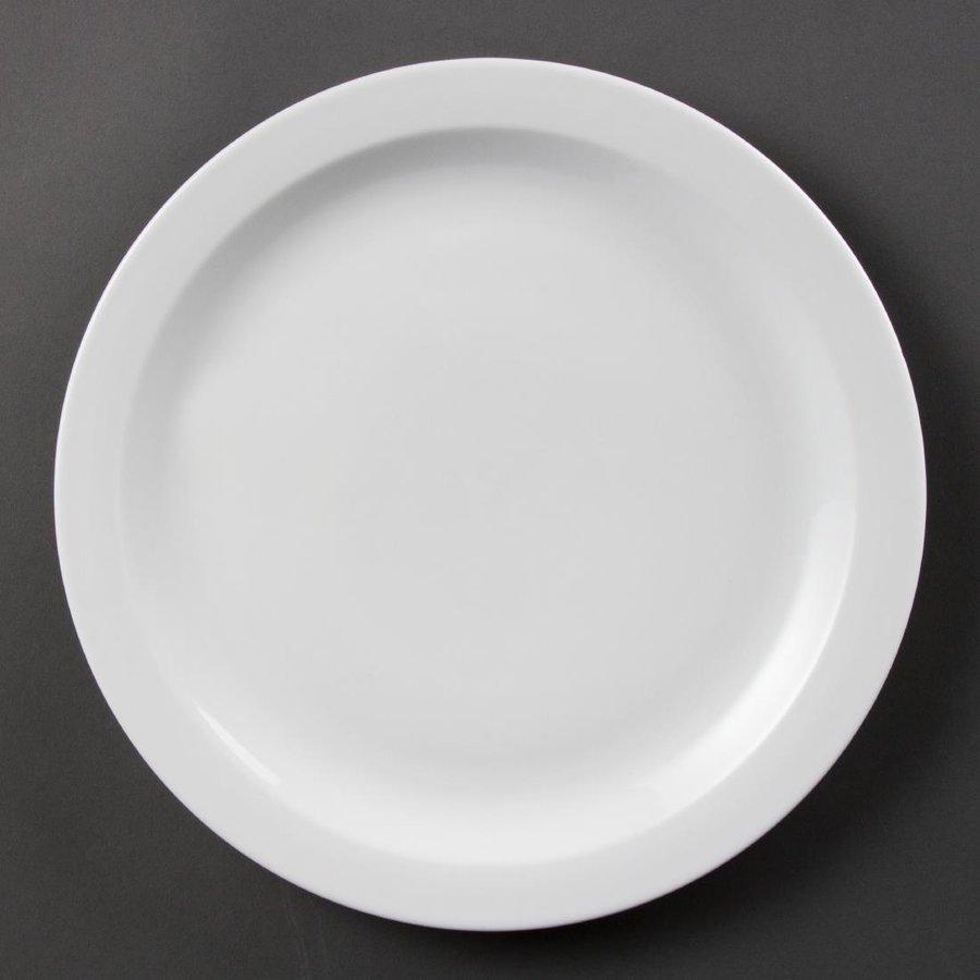 Assiettes à bord étroit blanches 280mm l Lot de 6