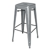 Bolero Tabourets bistro hauts l En acier galvanisé gris métalisé l 770(H) x 425(L) x 425(P) mm l Lot de 4