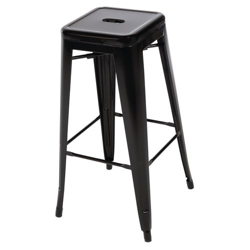  Bolero Tabourets bistro hauts l En acier galvanisé noirs l  770(H) x 425(L) x 425(P) mm l Lot de 4 