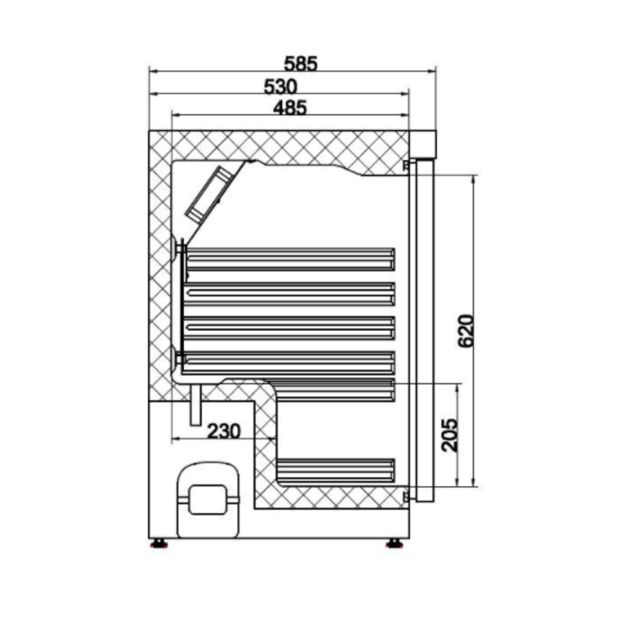 Armoire Réfrigérateur inox 84,5x58,5x60cm 120 L