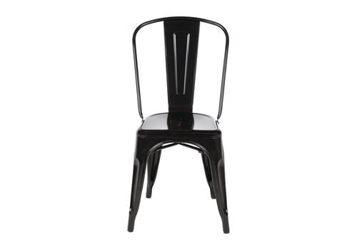  Bolero Chaises bistro en acier noir 850(H)x425(L)x510(P) mm Lot de 4 