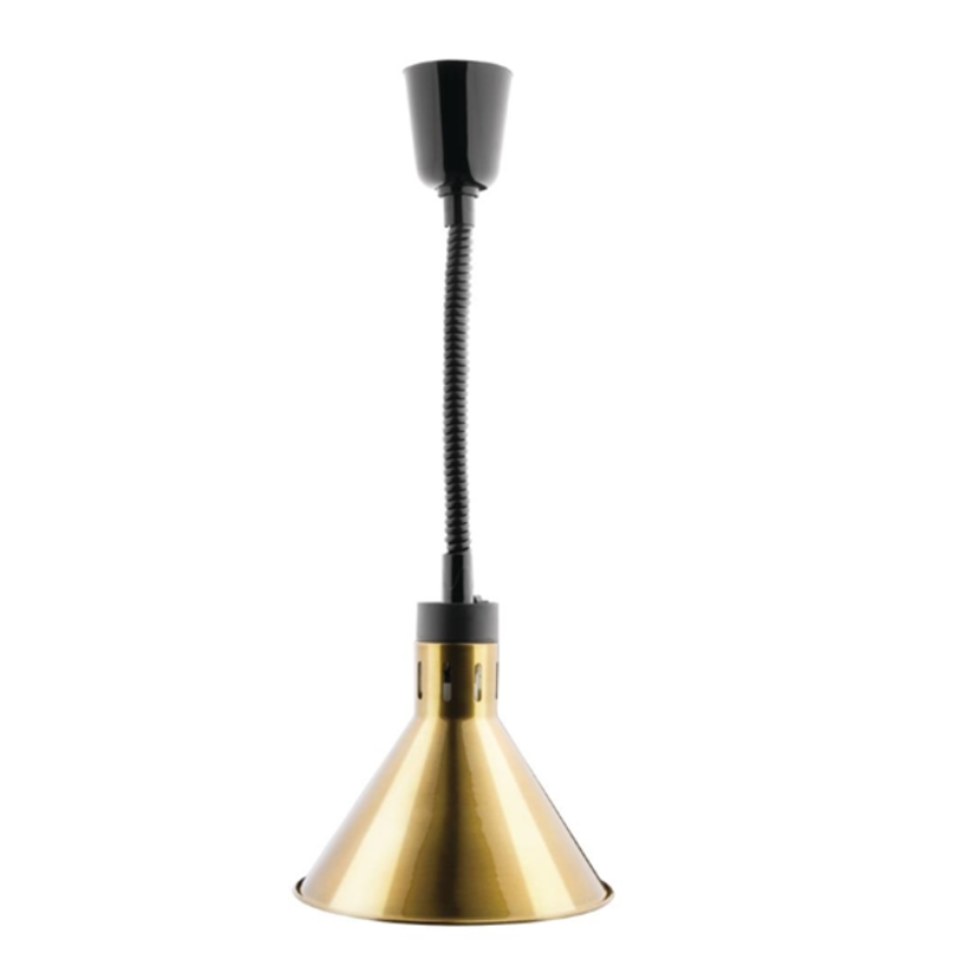 Lampe chauffante conique | rétractable | finition dorée