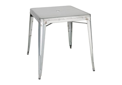 Bolero Table bistro carrée en acier gris 765(H)x668(L)x668(P) mm 