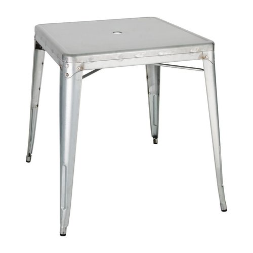  Bolero Table bistro carrée en acier gris 765(H)x668(L)x668(P) mm 