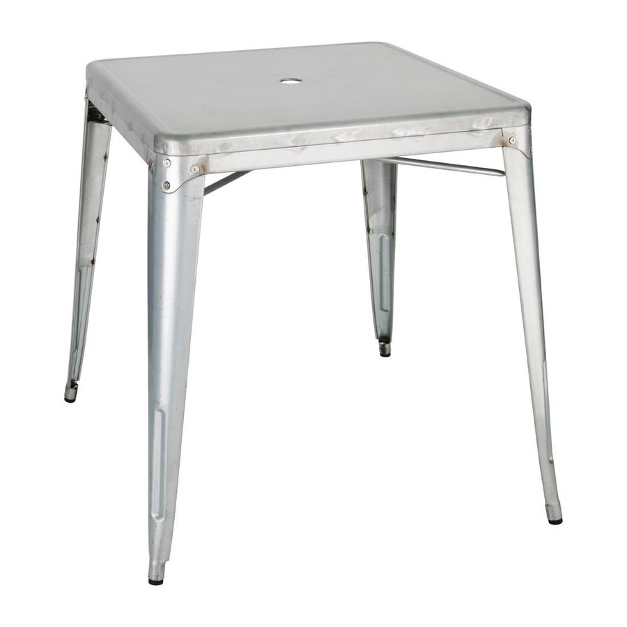 Table bistro carrée en acier gris 765(H)x668(L)x668(P) mm