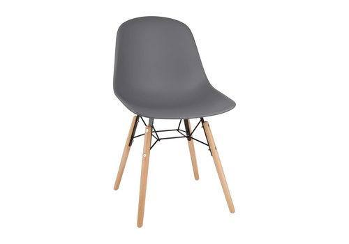  Bolero Chaise moulée PP l Structure métallique Arlo gris foncé l Polypropylène,  bois et acier l H45cm l En lot de 2 