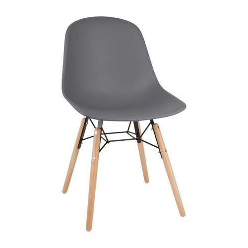  Bolero Chaise moulée PP l Structure métallique Arlo gris foncé l Polypropylène,  bois et acier l H45cm l En lot de 2 