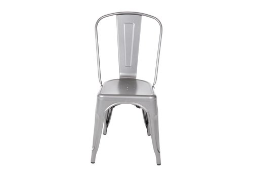  Bolero Chaises bistro en acier gris métallisé 850(H)x425(L)x510(P) mm Lot de 4 