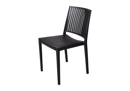  ProChef Chaises d'extérieur Baltimore en polypropylène empilables l Noires  l 82(H) x 46(L) cm l En lot de 4 