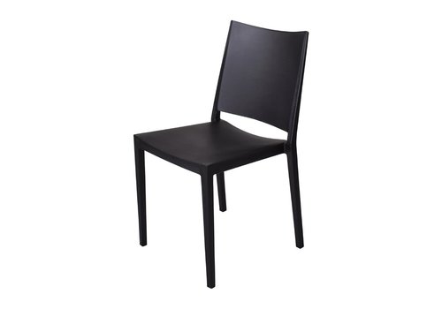  ProChef Chaises d'extérieur Florence en polypropylène empilables l Noires l 82(H) x 46(L) cm l En lot de 4 